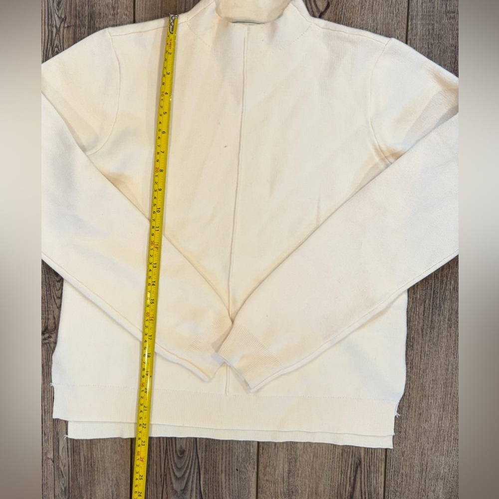 By Design Cream Mock Neck Knit Sweater | Size S | Small Flaw - Picture 9 of 9